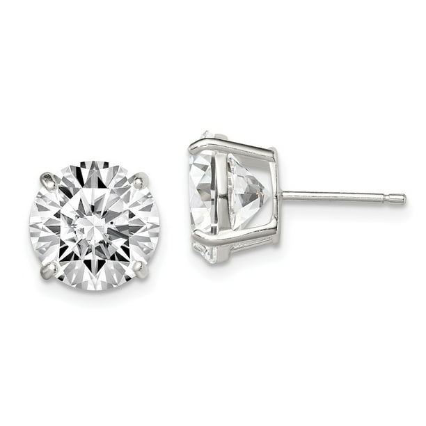 Sterling Silver 10mm Round Basket Set CZ Stud Earrings Approximate Measurements 10mm x 10mm Sterling Silver 10mm Round Basket Set CZ Stud Earrings Approximate Measurements 10mm x 10mm